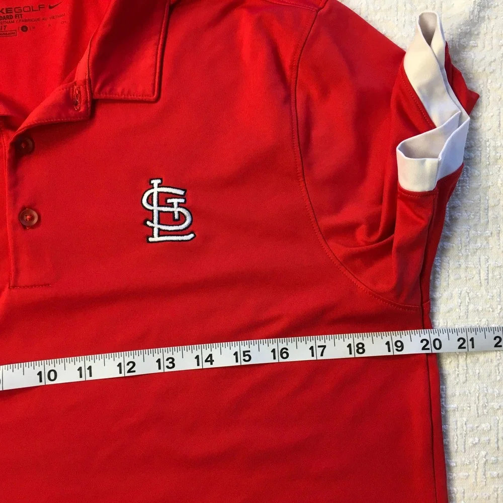 Nike Golf St Louis Cardinals Red Polo Shirt Mens Small Dri-FIT MLB Baseball STL